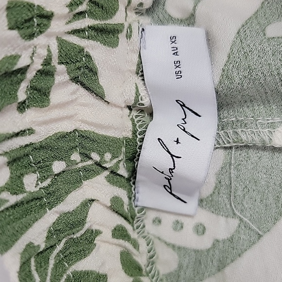 PETAL & PUP PRINTED WIDE LEG PANTS GREEN WHITE SZ XS - Picture 7 of 9